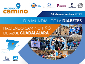 #HaciendoCamino viajó hasta Guadalajara y tiñó la ciudad  de azul por el Día Mundial de la Diabetes